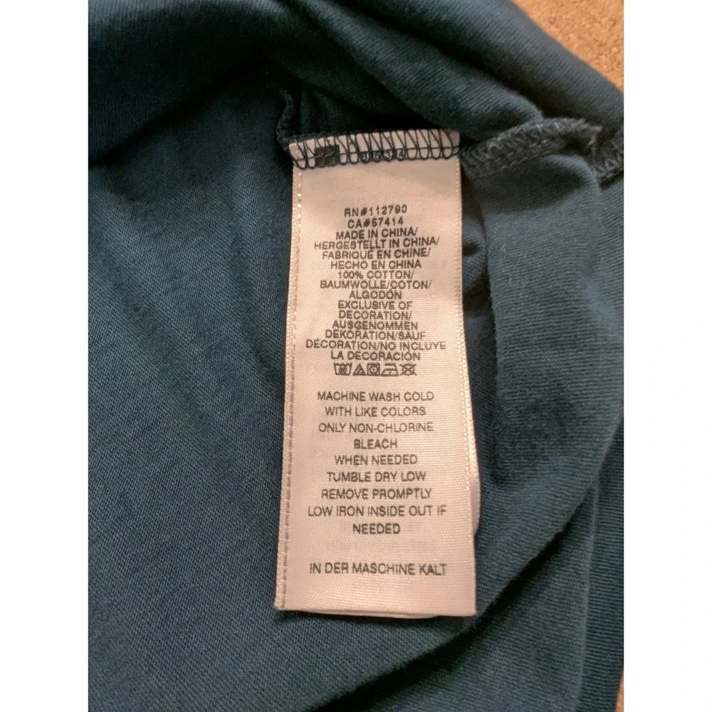 True Religion T Shirt Crew Neck Embroidered Vines Graphic Dark Green Mens Medium
